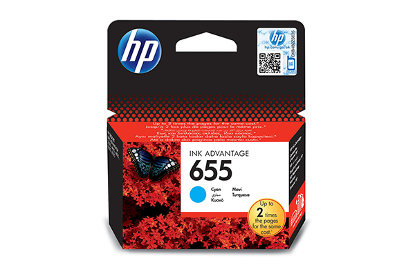 HP 655 Cyan Original Ink Advantage Cartridge - CZ110AE
