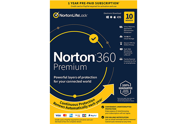 NORTON 360 Premium 75GB A (21405122) 10 users